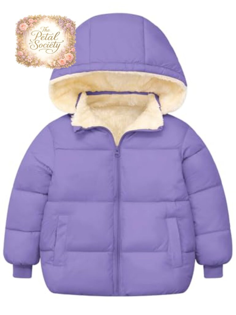 Toddler Puffer Down Alternative Jacket Detachable Hood Zip Winter Coat